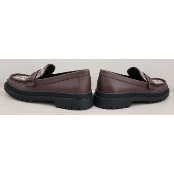 Coach CC833 Men's Sz 8D Brown Signature Jacquard Leather Brooks Loafers - Picture 11 of 13